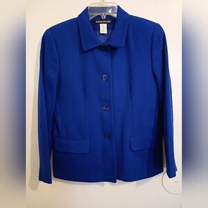 Savannah Women's Royal Blue Blazer 100% Wool Sz 6P